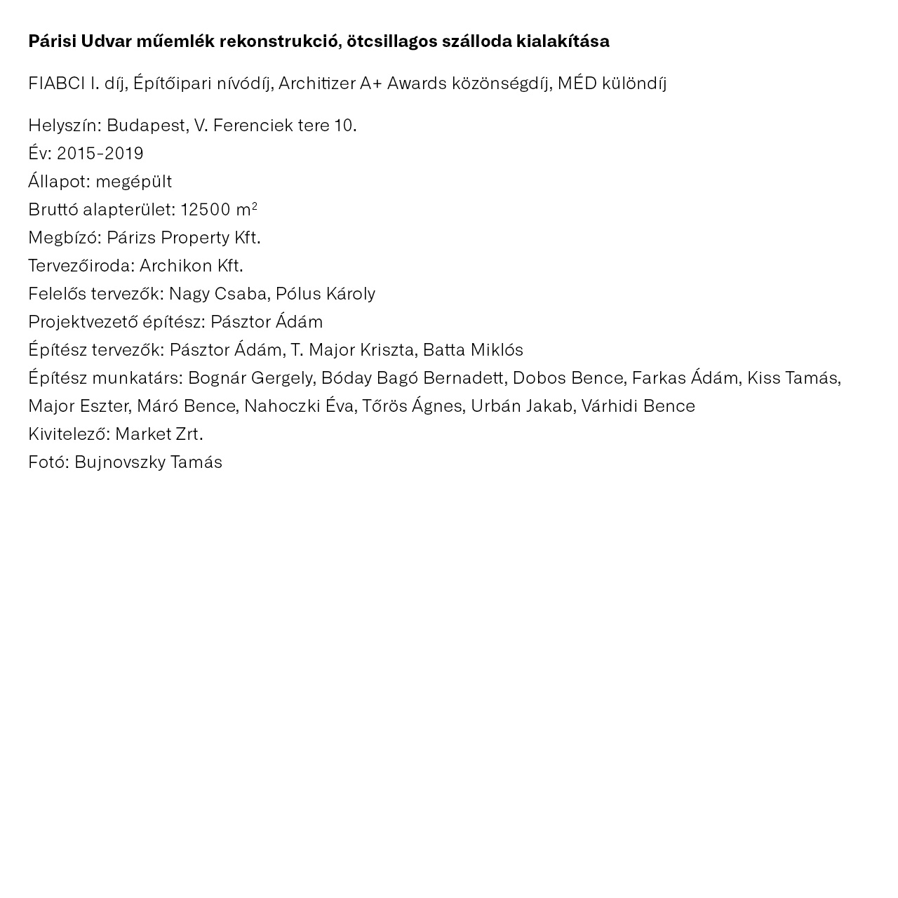 Párisi Udvar rekonstrukció és ötcsillagos szálloda